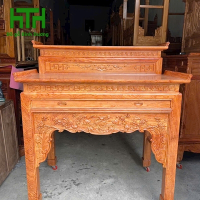 BÀN CÚNG 2 TẦNG GỖ HƯƠNG ĐÁ 1M27 