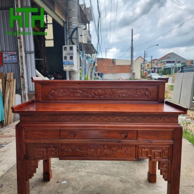 BÀN THỜ 2 TẦNG GỖ TRÀM BÔNG VÀNG LỰA LÕI 1M27 