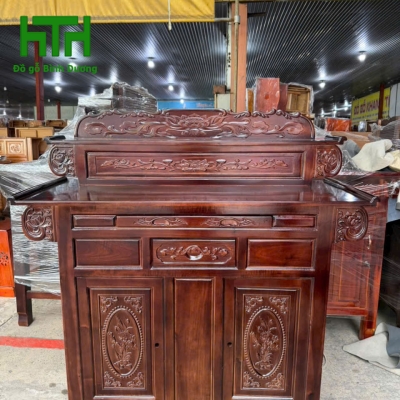 TỦ THỜ 2 TẦNG TRÀM BỒNG VÀNG 1M27 