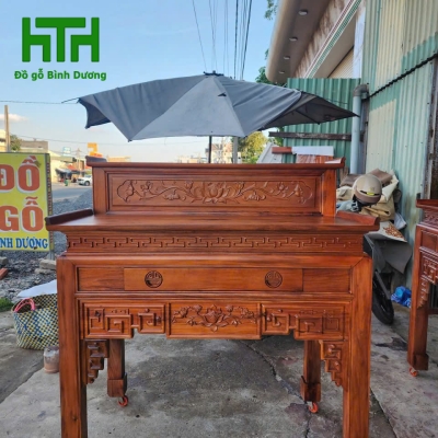 BÀN THỜ 2 TẦNG GỖ TRÀM BÔNG VÀNG LỰA LÕI 1M07 