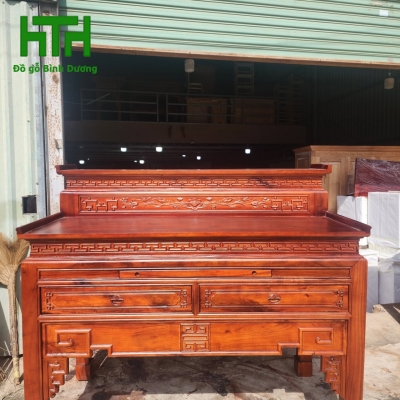 BÀN THỜ 2 TẦNG GỖ TRÀM BÔNG VÀNG LỰA LÕI 1M54 