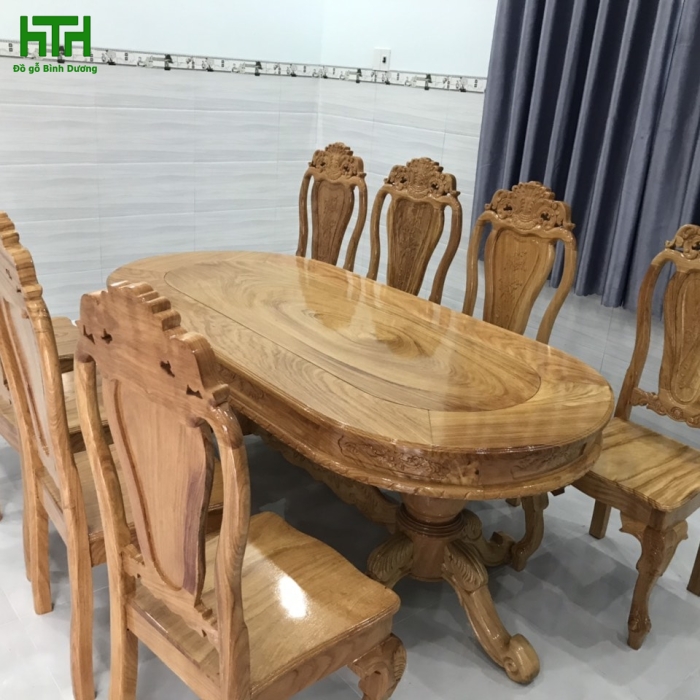BỘ BÀN GÕ ĐỎ 8 GHẾ 