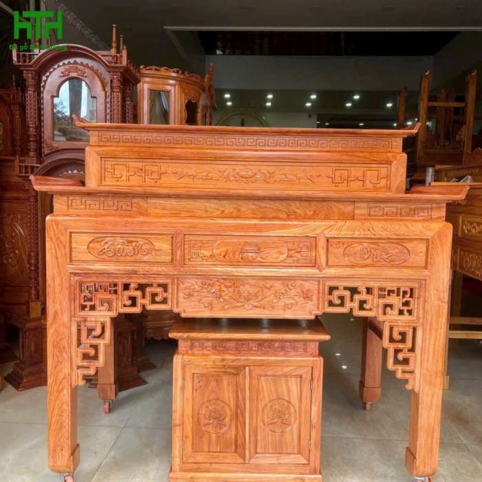 BỘ BÀN CÚNG GỖ HƯƠNG ĐÁ 1M53 
