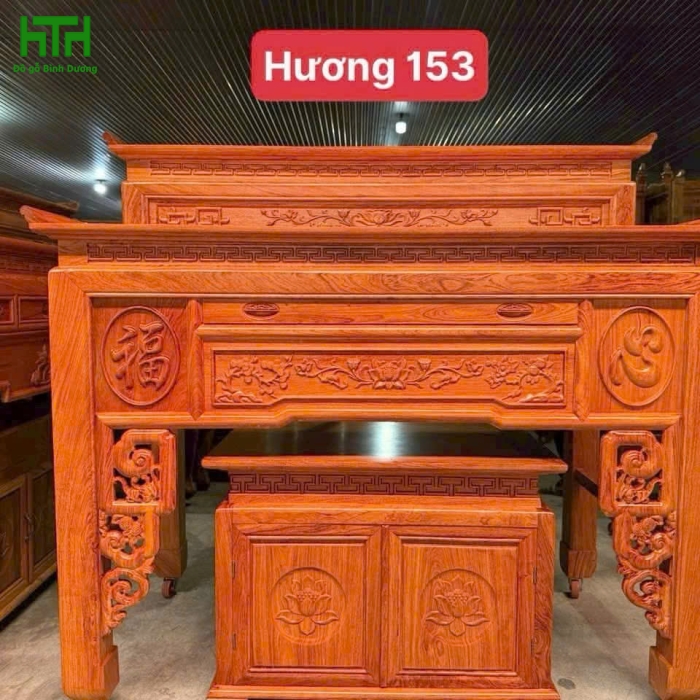 BỘ BÀN CÚNG GỖ HƯƠNG ĐÁ 1M53 