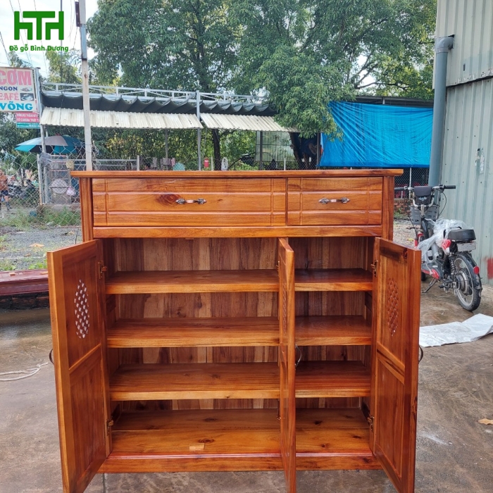 TỦ GIÀY DÉP GỖ TRÀM BÔNG VÀNG 