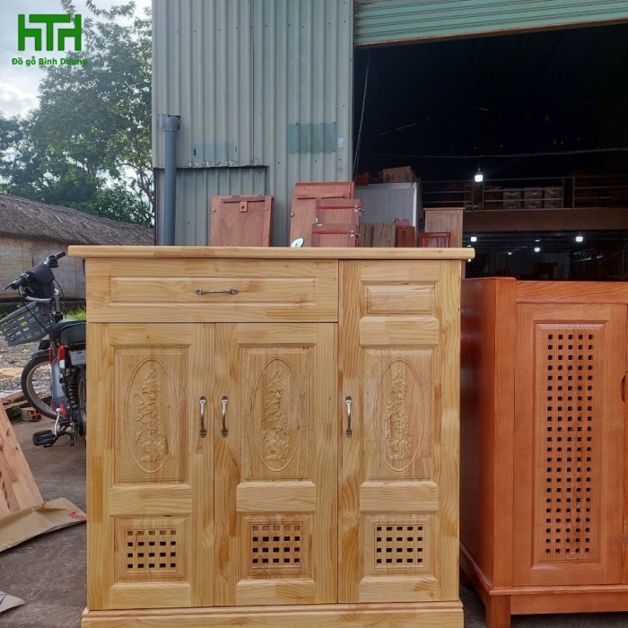 TỦ GIÀY GỖ CAO SU 1M 