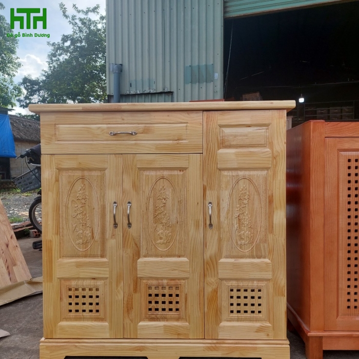 TỦ GIÀY GỖ CAO SU 1M 